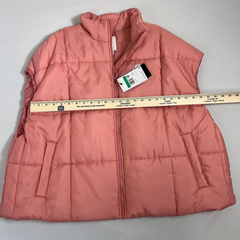 Nike Puffer Vest Womens XL Pink Therma-Fit Oversized Quilted Gorpcore Streetwear - Picture 4 of 9